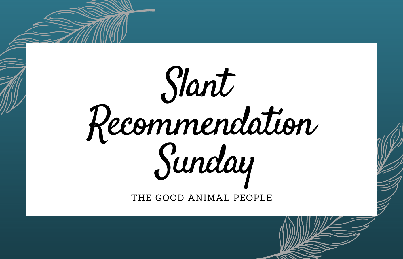 Slant Recommendation Sunday: The Good Animal People